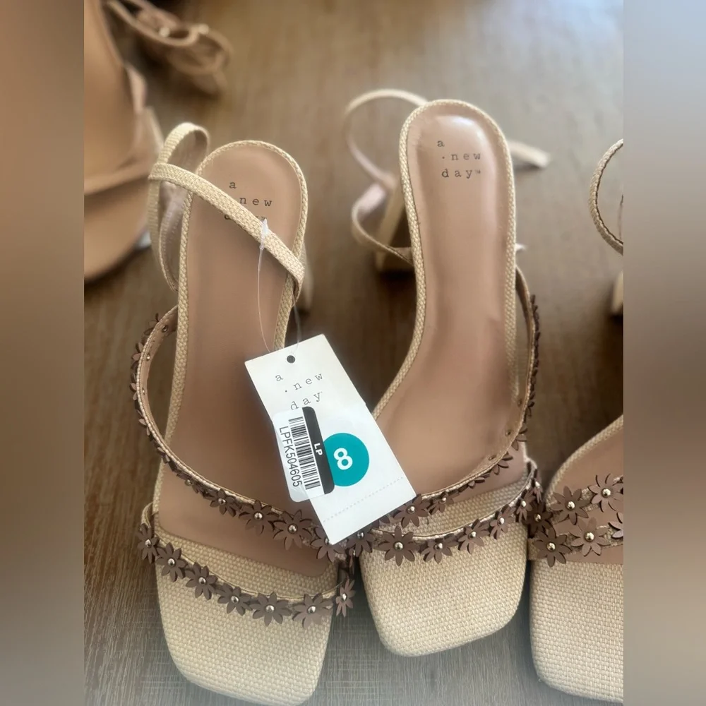 NWT a new day women’s shoes mirabel strappy heels - Picture 7 of 11